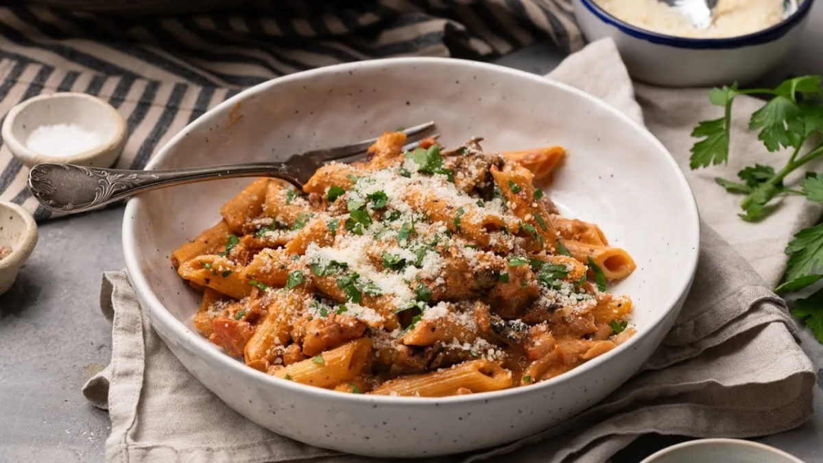 Penne boscaiola: prosty przepis na pyszną włoską pastę z grzybami